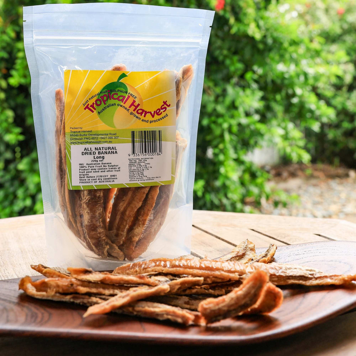 220g pack of Australian dried banana long naturally dried fruit from Queensland