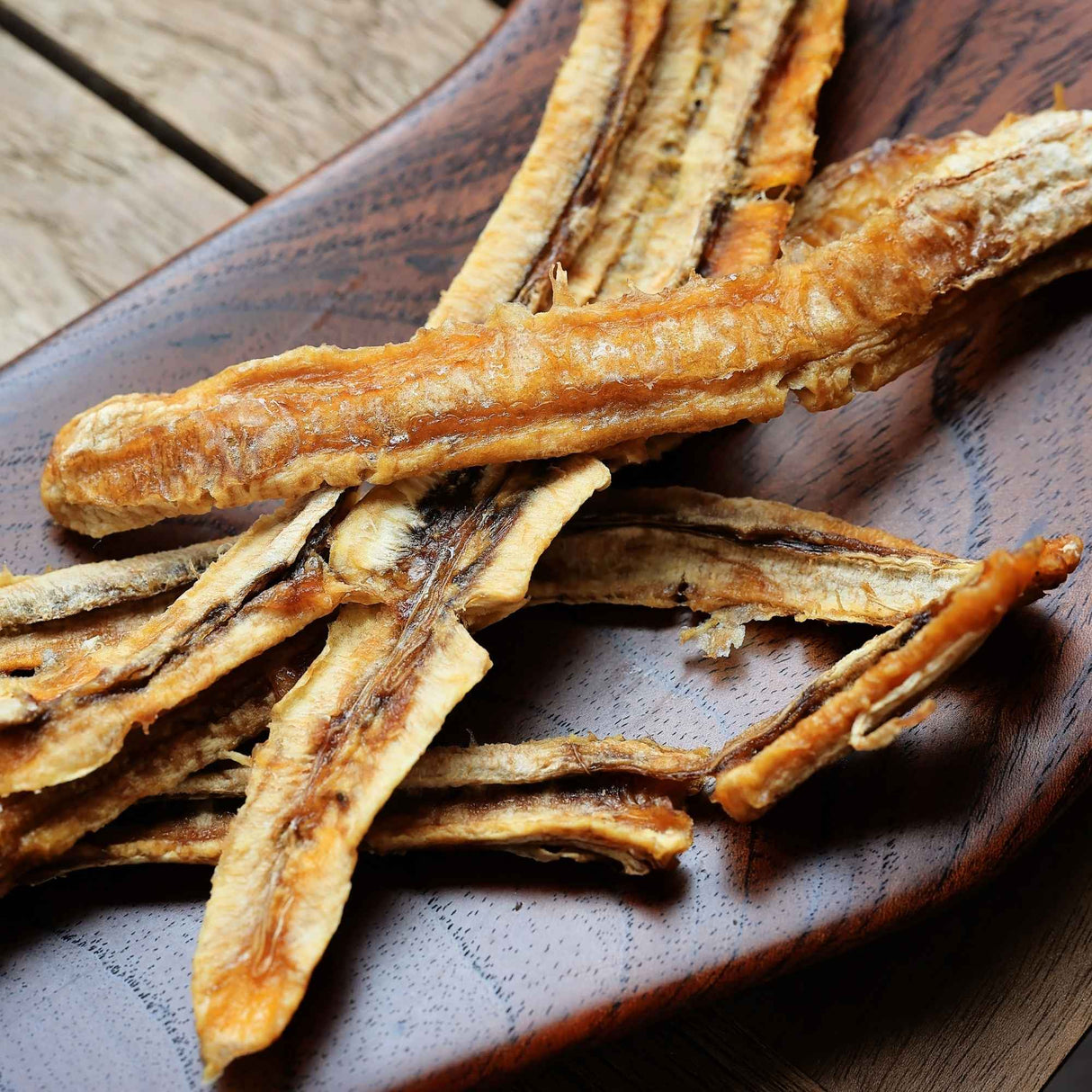 Natural Australian dried banana long pieces slowly dried to concentrate flavour