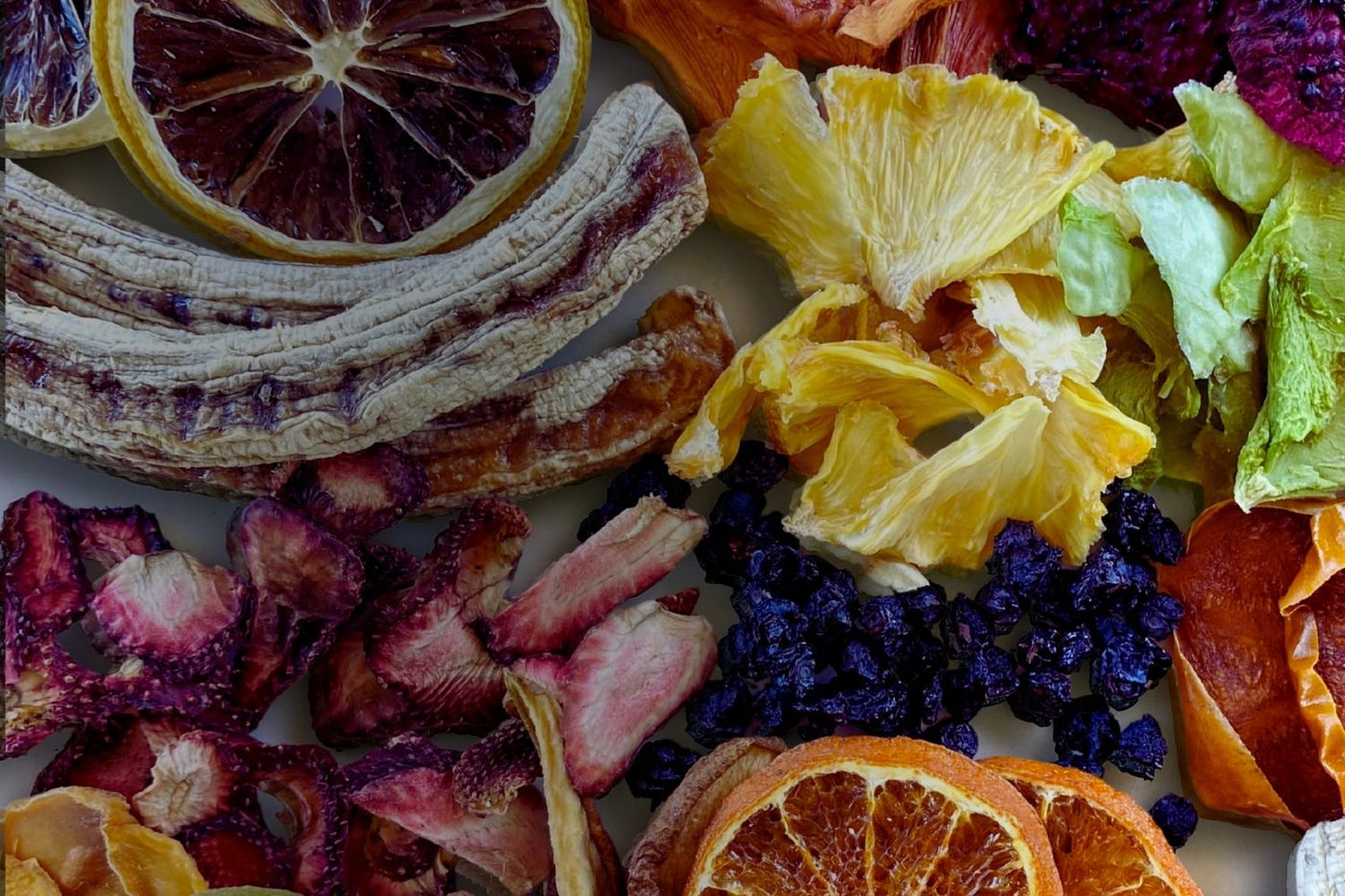 Colourful Australian dried fruit including banana, pineapple, citrus, berries, and tropical mixes — now on sale.