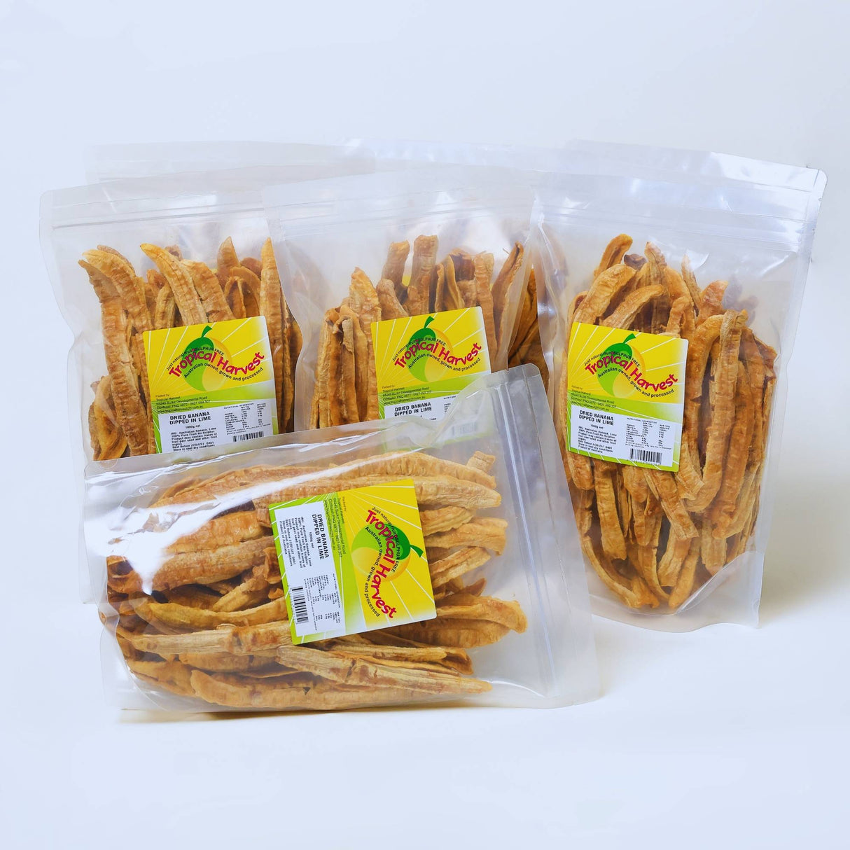 7kg bulk box of Australian dried banana with lime containing 7 x 1kg packs, sulphur free banana with a citrus finish