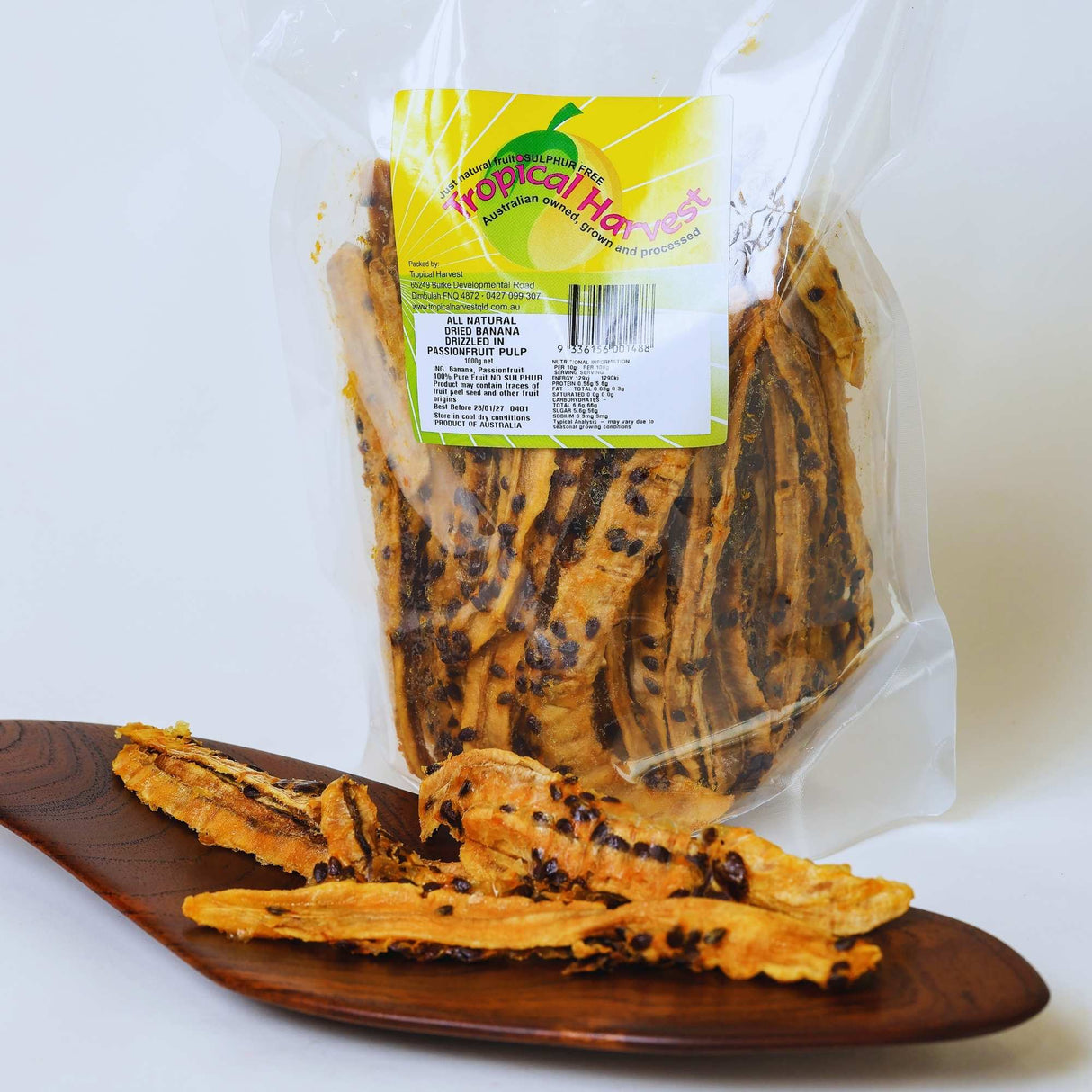 1kg dried banana passionfruit bulk pack for regular healthy snacking