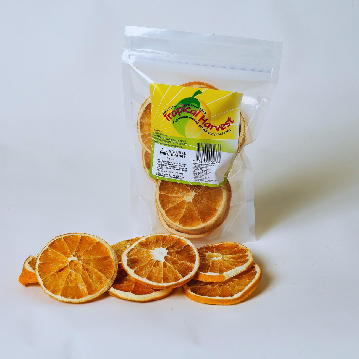 70g pack of dried orange slices for cocktails drinks and light use