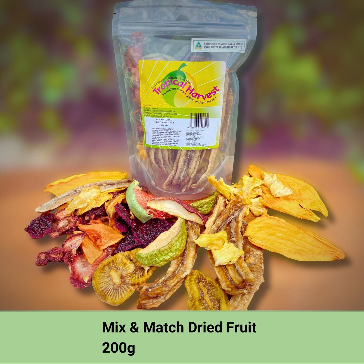 Mix and Match dried fruit 200g small resealable bag.