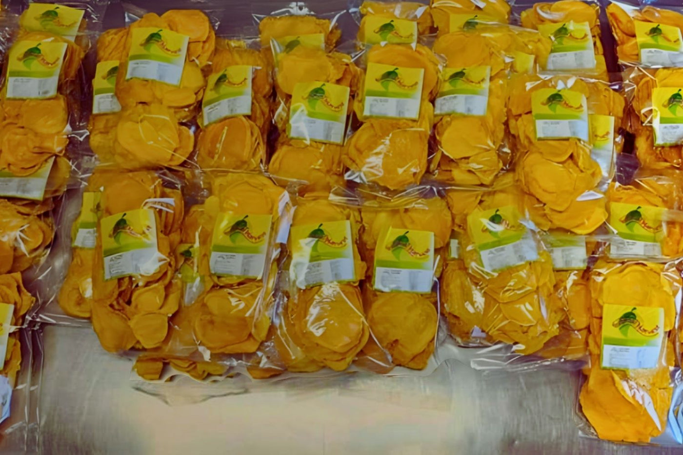 Tropical Harvest dried mango packs freshly sealed and ready for delivery at the Queensland facility — premium Australian dried fruit packed with care.