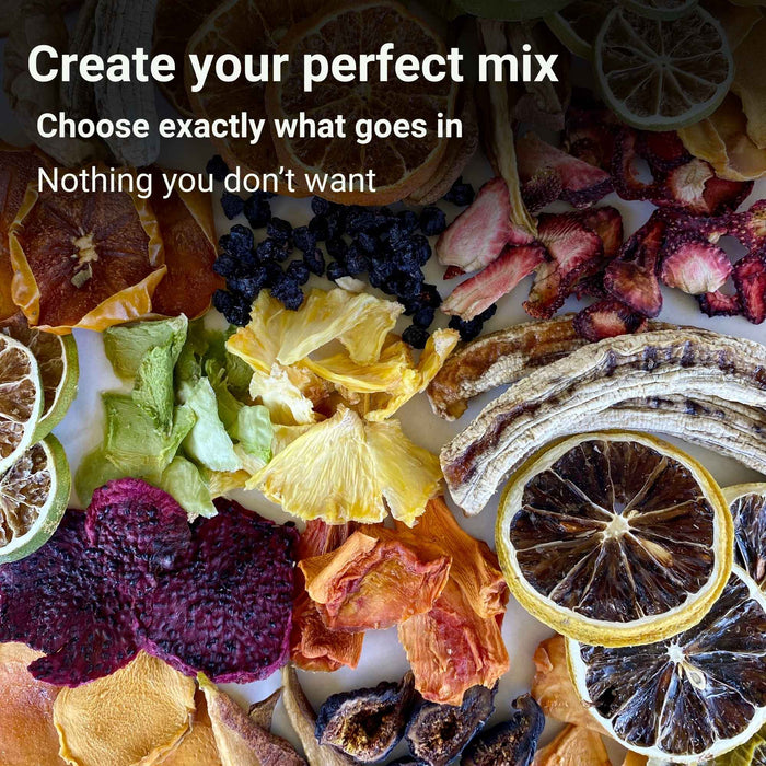 Build your own personalised dried fruit mix with a wide variety of fruits, choose exactly what goes into your blend