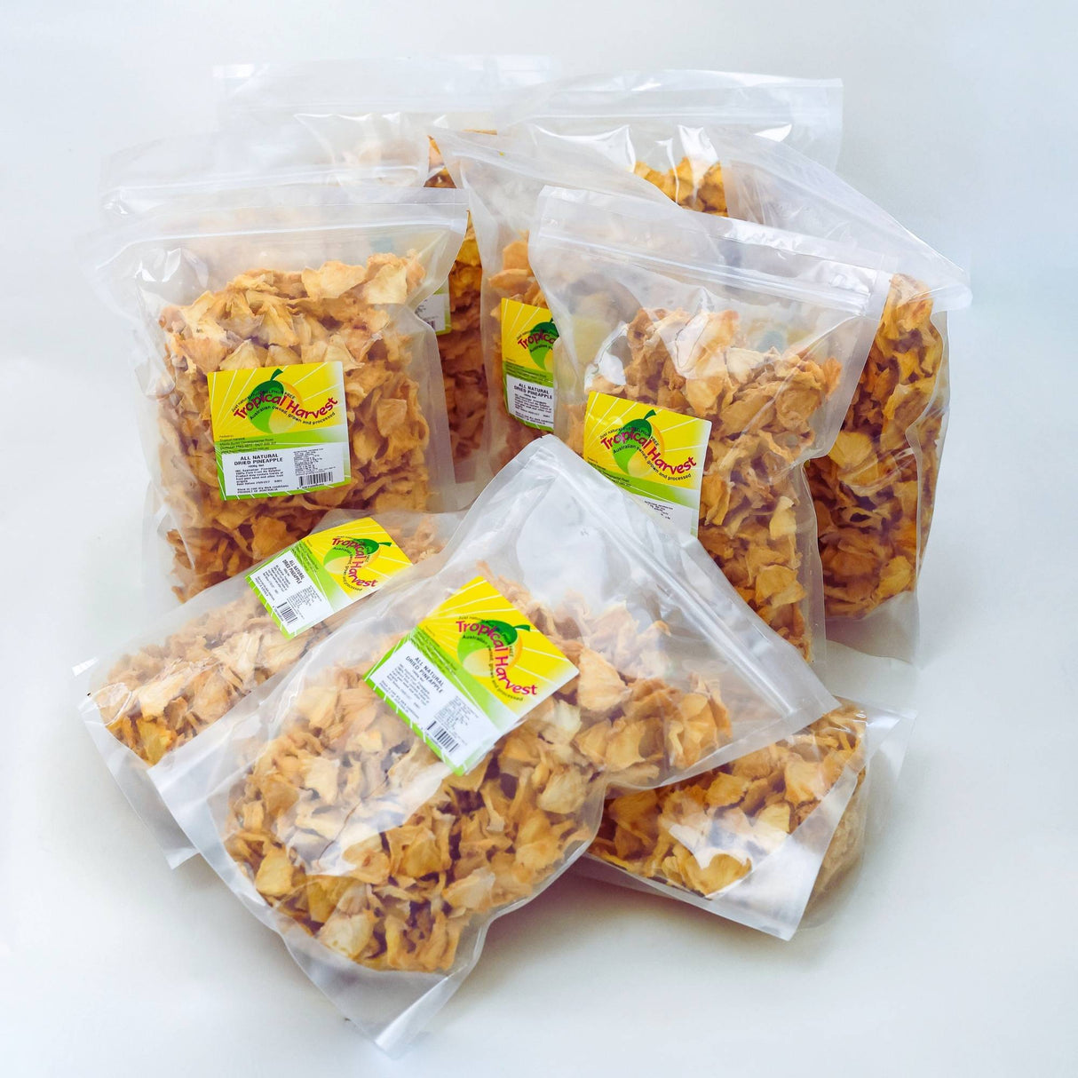Bulk Australian dried pineapple 10kg pack with ten 1kg bags
