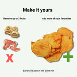 Custom dried fruit mix showing how to remove unwanted fruits and add more of your favourites