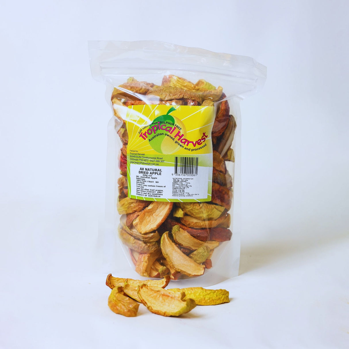 350g pack of dried apple slices ideal for regular snacking and sharing