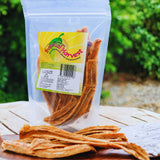 Australian dried banana with lime 180g pack with banana slices, showing real fruit dried without sulphites and with citrus balance