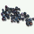 Dried blueberries on white background for healthy snacking and natural fruit snack