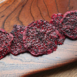 Dried dragon fruit slices served on board healthy snack idea