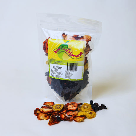 230g pack of dried fruit mix with kiwi strawberry and blueberry for healthy snacking