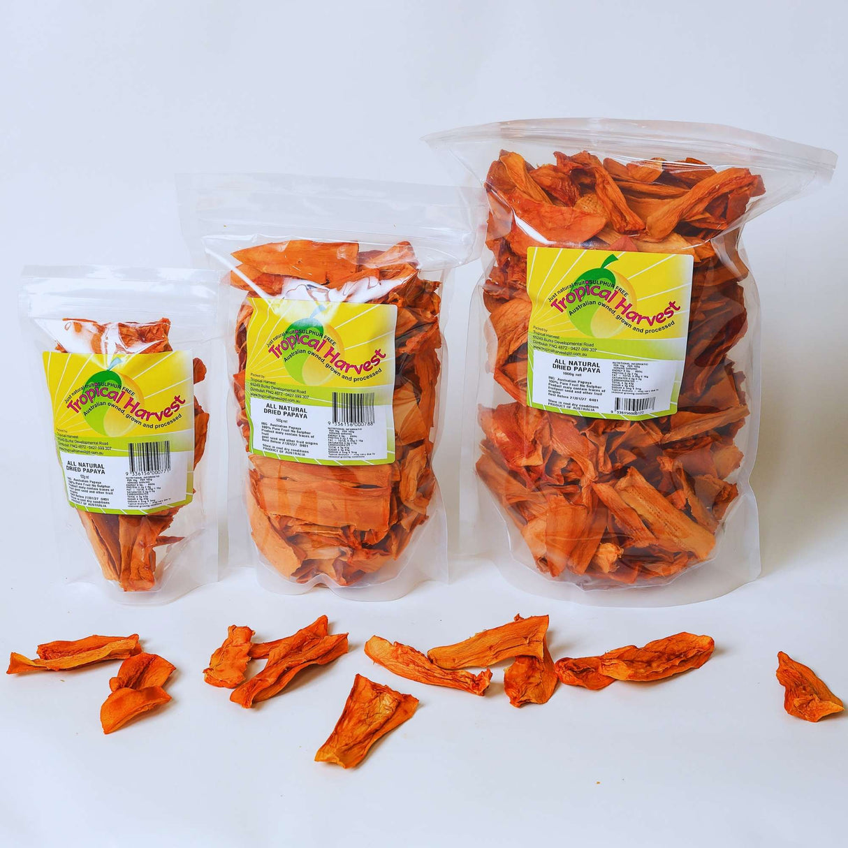 Dried papaya available in 100g 500g and 1kg sizes Australia