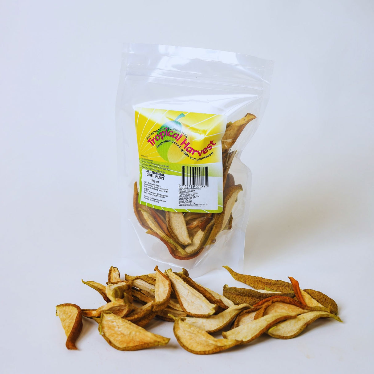 150g pack of dried pears for light snacking and everyday use