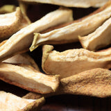 Close-up of dried pear slices showing natural texture and dried fruit detail