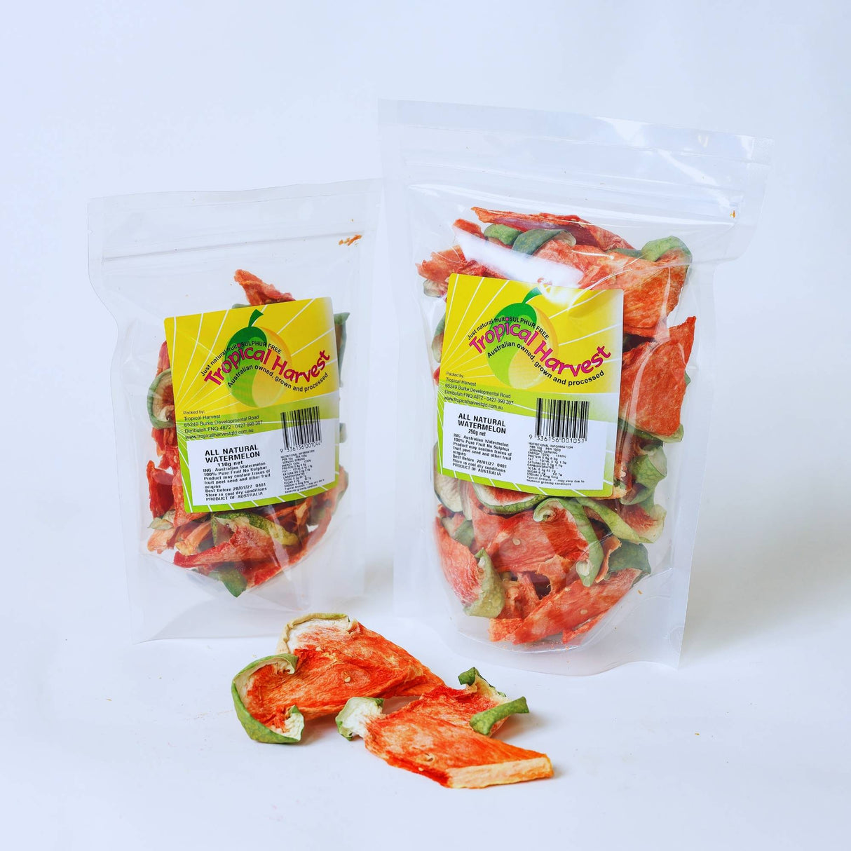Dried watermelon available in 110g and 250g sizes Australia