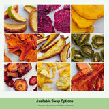 Available swap options for Mix and Match dried fruit including mango, kiwi, dragon fruit and pineapple.