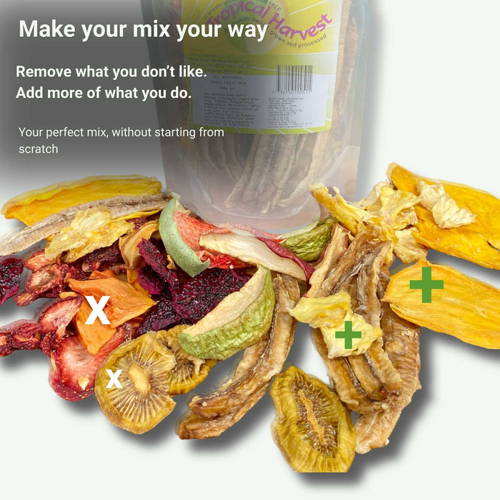 Custom mix and match dried fruit with ability to remove and add favourite fruits for a personalised snack mix