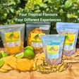 Tropical Discovery Bundle featuring Australian dried Mango Lime, Mango Passionfruit, Banana Lime and Banana Passionfruit made from Australian-grown fruit.