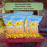 Tropical Harvest dried pineapple in 1kg resealable bags – perfect for keeping your fruit fresh, easy to store and share.