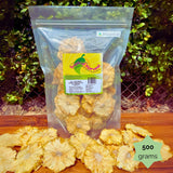500g Tropical Harvest dried pineapple flowers resealable pack. Ideal for families, bakers, and grazing board creations.